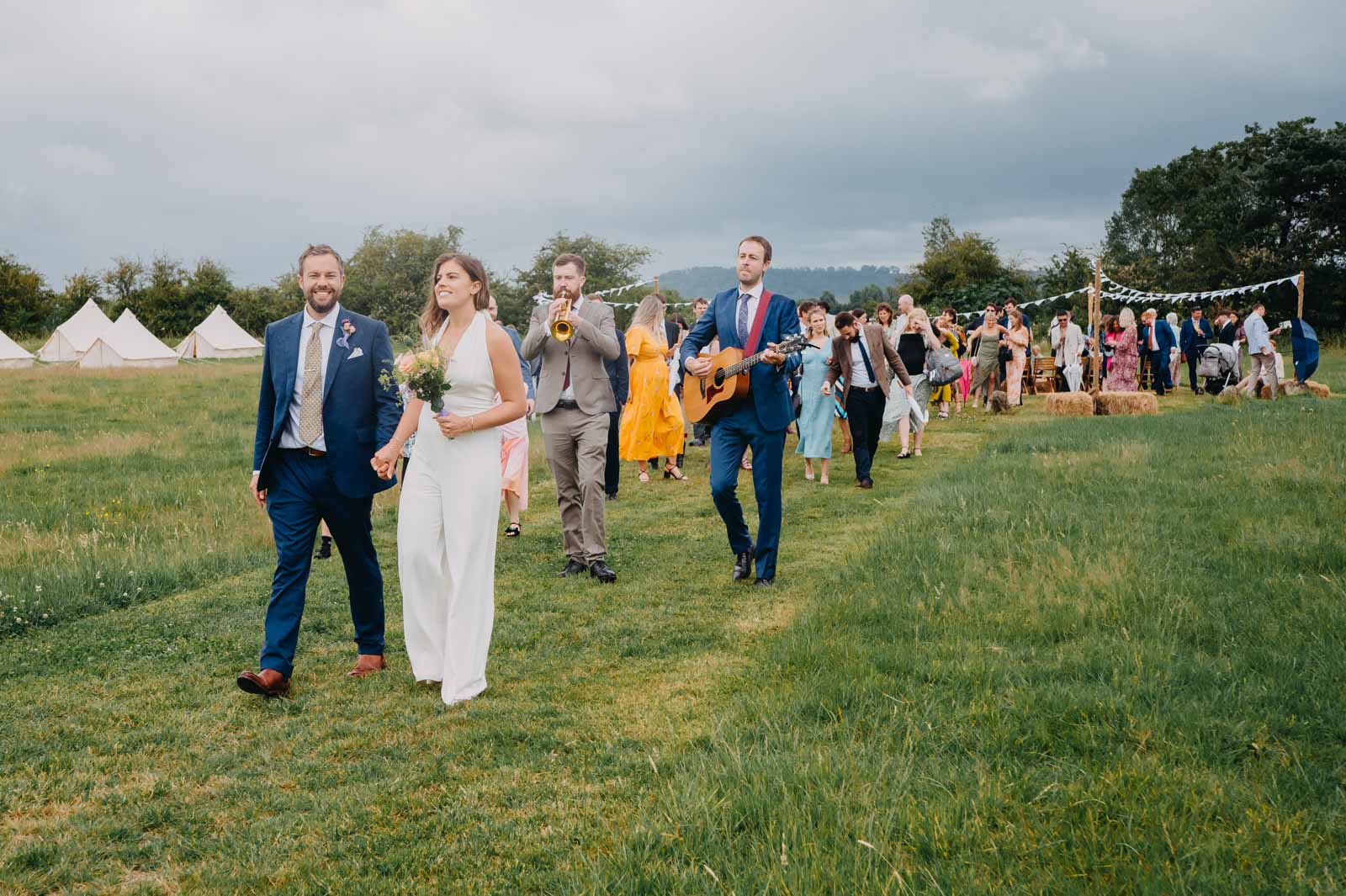 Festival style wedding in Glastonbury
