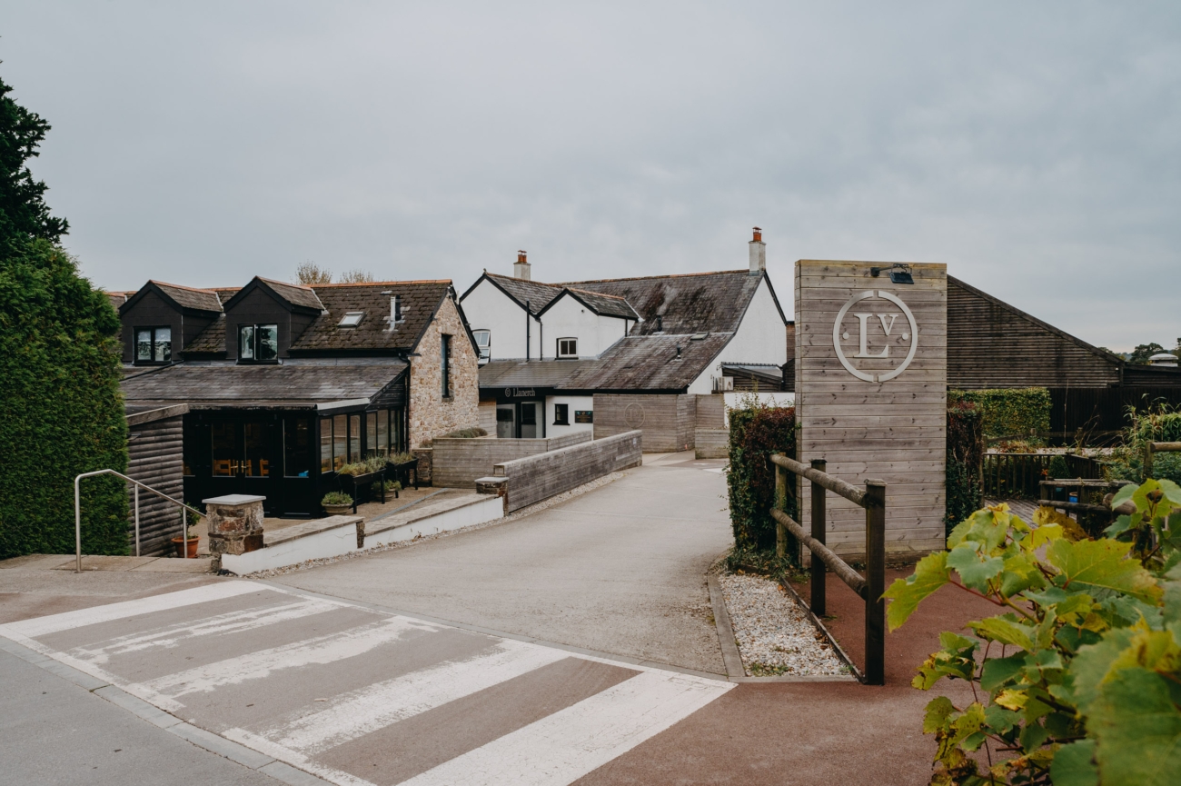Entrance to Llanerch Vineyard Hotel, a romantic vineyard wedding venue near Cardiff, offering a picturesque setting for vineyard weddings