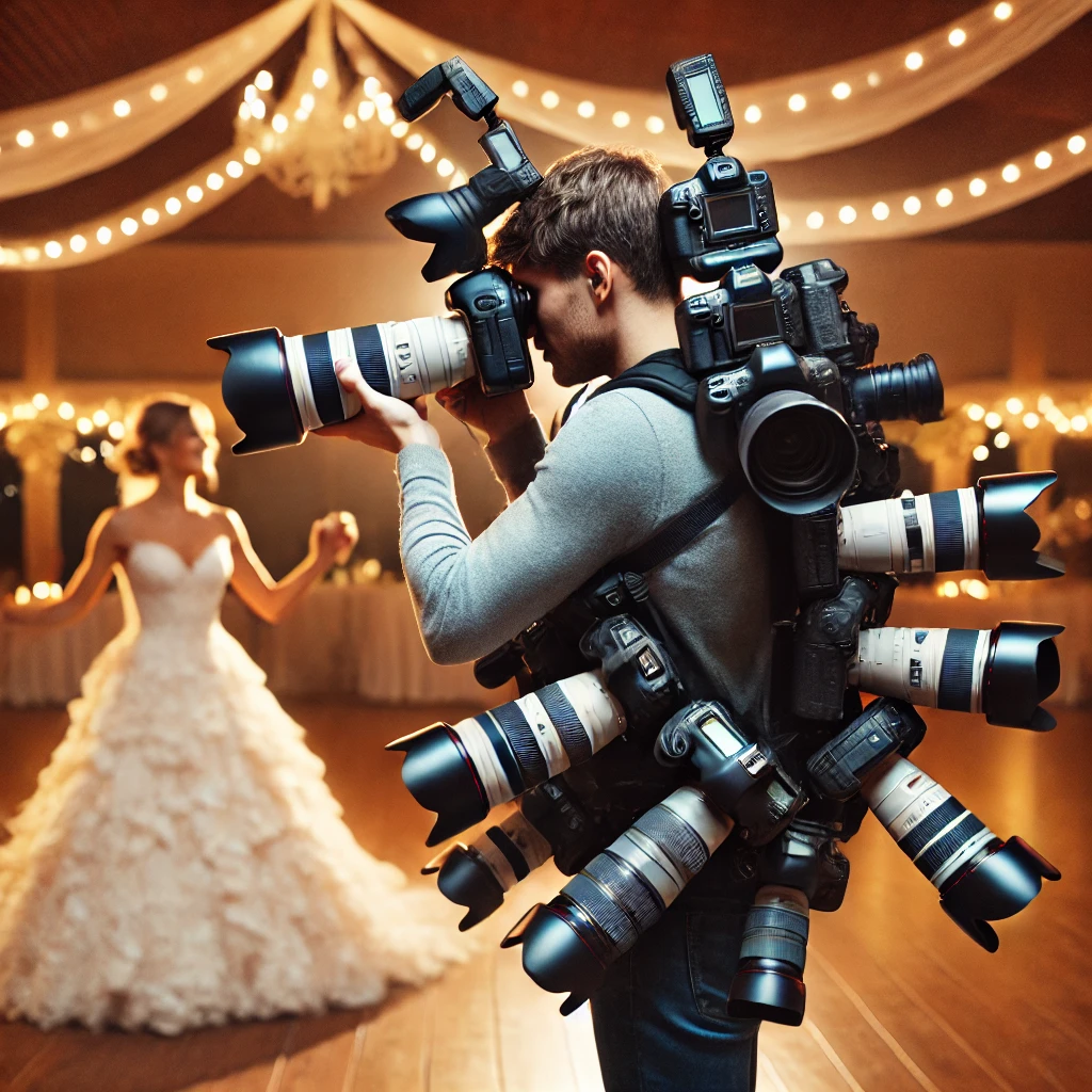 Documentary wedding photographer equipment