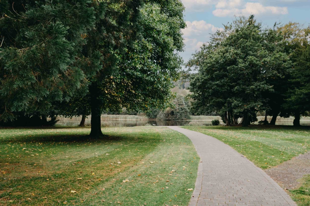 Path through the grounds of Hensol Castle illustrating the flow of a wedding day