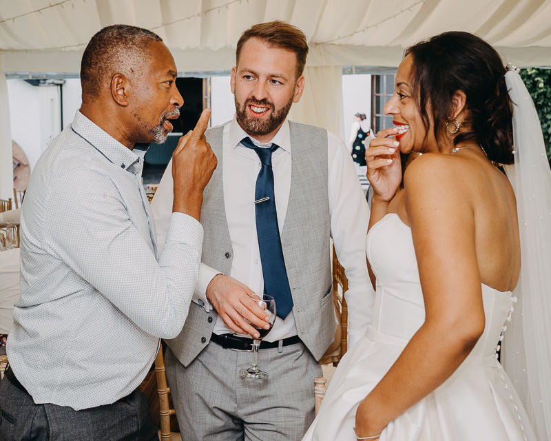 natural wedding moments during reception in South Wales