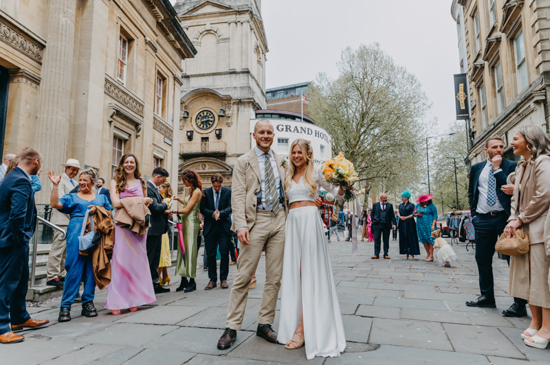 Micro wedding in Bristol at The Registry Office captured in a natural documentary style