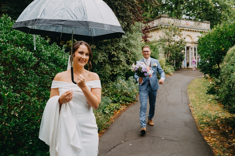 Wedding ceremony at the Temple of Minerva in Bath captured in a natural documentary style